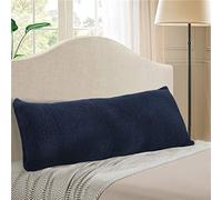 Reafort Ultra Soft Sherpa Body Pillow Cover/Case with Zipper Closure 53cm x 137cm (53 centimeter x 137centimeter Body Pillow Cover, Navy)