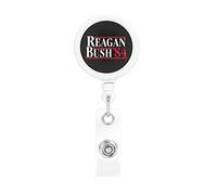Reagan Bush '84 Retractable Badge Holder Reel Clip Id Card Holder forNurse Student Office Worker