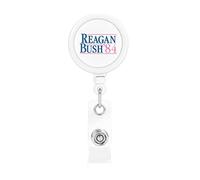 Reagan Bush '84 Retractable Badge Holder Reel Clip Id Card Holder forNurse Student Office Worker