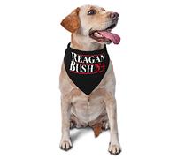 Reagan Bush '84 Spring Dog Bandanas Boy Bulk Puppy Kerchief Adjustable Soft Triangle Bibs Accessories for Small Medium Large Dogs Cats White