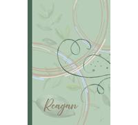 Reagan Personalized Journal - Sage Green Aesthetic Notebook with Watercolor Leaves & Whimsical Swirls | 110 Lined Pages, 7.5 x 9.25 in | Custom Name Journal for Writing & Daily Notes