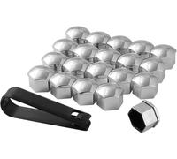 REAGAR Wheel Nut Covers For Opel Vauxhall Grandland X 5 Puertas 2017-2022, Wheel Bolt Nut Caps Covers Center Hub Rim Nuts Covers Anti-theft Screw Protection,B-Silver