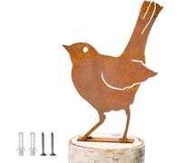Reagia Baby Robin, Rusty Birds Decoration Lifelike Patina Metal Birds Garden Ornaments Silhouette Simulation Bird Figurine Home Decor Rustic Outdoor Patio Yard Adornment Metal Statues