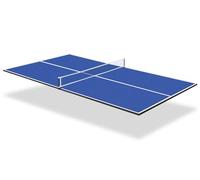 REAHOISY Ping Pong Table Top, 84" Mid-Size Foldable Ping Pong Table Topper for Pool Table, Indoor Outdoor Table Tennis Conversion Top w/Net & Premium Foam Padding, Lightweight and Portable (Blue)