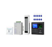 ReaIOKbii 125KHz RFID EM ID Keypad Stand-Alone Door Control System Kit with 180kg/350lbs Electric Magnetic Lock, Exit Button, RFID Key Ring 10pcs, Power Supply