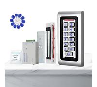 ReaIOKbii Access Control System Kit Waterproof Controller Keypad with 180kg/350lbs Electric Magnetic Lock, Door Exit Release, for Single Door Entry System