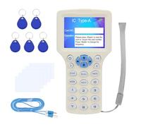 ReaIOKbii Card Copier Reader Writer NFC Reader 125KHz 13.56MHz 10 Frequency RFID Key Fob Card Reader Writer Encrypted Card Decoder with Writable Key Card USB