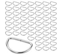 ReaJoys D Rings, 60Pcs Metal D-Rings Buckles for Bags 25mm Multi-Purpose D Shape Ring for Handbag Backpack Strap Belt DIY Accessories