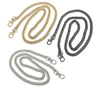 ReaJoys Handbag Chain Strap, 3Pcs Shoulder Handle Bag Replacement Metal Long Chains Straps with Buckles for Purse Handbags Crossbody Bag 120cm