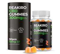 Reakiro CBD Vegan Gummies, 300mg, 30 Pieces, Orange Flavour I 10mg per Gummy | 100% Vegan-Friendly CBD Oil Edibles | Sugar-Free | Sleep, Stress & Anxiety Relief | Delicious Orange Taste