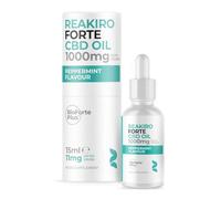 Reakiro Forte CBD Oil Peppermint 1000mg, 15ml I 11mg Cannabidiol CBD Oil per Serving I Enhanced BioAvailability I with Refreshing Peppermint Essential Oil I Stress Relief