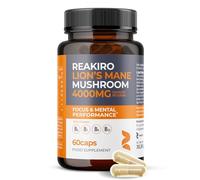 Reakiro Lion's Mane Capsules 4000mg, 60pcs, Fruiting Body Extract, B12