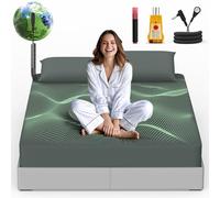 Reaks Grounding Sheets Queen Size, 95% Cotton + 5% Pure Silver Fiber, Fitted Bed Sheet with Deep Pocket Up to 15'', Earthing Mattress Pad with Grounding Cord