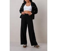 REAKTIV Black Piped Scuba Wide Leg Jogger S