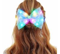 Reaky Light Up Hair Clips Led Bow Clip Pearl Hair Barrettes Hair Accessories for Women (Light Pink)