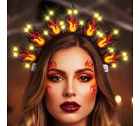 Reaky Light Up Headbands Glowing Flame Hairband Led Glitter Hair Hoops Concert Music Festival Carnival Costume Headwear Hair Accessories for Women