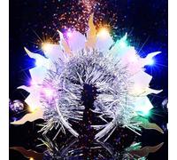 Reaky Light Up Headbands Silver Mirror Hairbands Glitter Goddess Hair Hoops Party Festival Costume Carnival Hair Accessories for Women