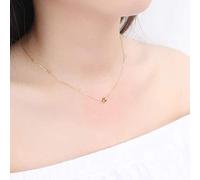Real 18K Gold Jewelry Necklace Solid Gold Beads Pendant Pure For Women Fine Wedding Gift 45CM