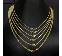Real 18K Yellow Gold Chain For Women Female Stamp Wheat Necklace 20inch