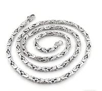 Real 925 Silver Necklace Men Women 4mm Byzantine Chain Link