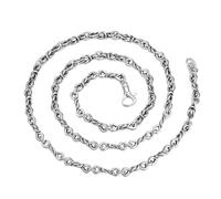 Real 925 Silver Necklace Thick Link Chain Knots Chain Necklace for Men | Genuine Sterling Silver Necklace Hypoallergenic