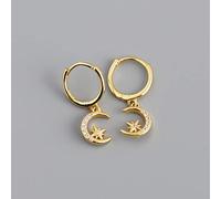 Real 925 Sterling Silve Hoop Love Moon Eye Key Cross Heart Pendant Hoop Earrings For Daughter Girls Jewelry