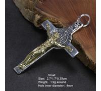 Real 925 Sterling Silver Catholic Cross Pendant Amulet Necklace Jesus Christ Jewelry for Men and Women