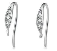 Real 925 Sterling Silver Color Ear Hook Micro-Inlaid Zircon Earrings Gold-Plated Manual DIY Jewelry Making Component Accessories TL602 (Color : Platinum10)