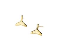 Real 925 Sterling Silver Earring Cute Tiny Whale Tail Stud Earrings For Women School Girls Daughters Jewelry