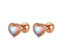 Real 925 Sterling Silver Heart Screw Stud Earrings For Women Mini Minimalist Jewelry