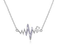 Real 925 Sterling Silver Jewelry Fashion Tiny Wave Chain Necklaces Crystals From For Women Party Wedding
