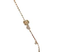 Real 925 Sterling Silver Zircon Heart Rose Charm Bracelets for Women Cute Plant Fine Jewelry Light Luxury Accessories
