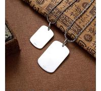 Real 990 Pure Silver Pendant Women Men Smooth Faced Casualty Sign Can Engrave -Small-12-13g
