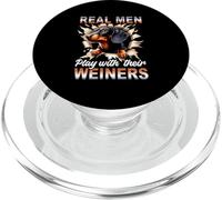 Real a Men Play With Their Weiners Funny Dachshund Dog PopSockets PopGrip for MagSafe