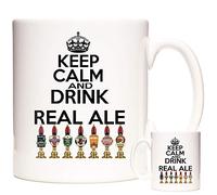 REAL ALE BEER MUG. KEEP CALM MUG, KEEP CALM and DRINK REAL ALE, ceramic mug gift for beer drinkers everywhere.