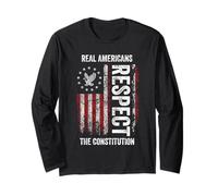 Real American Respect The Constitution US Flag Patriotic Long Sleeve T-Shirt