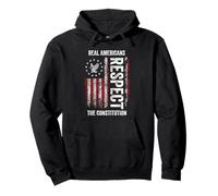 Real American Respect The Constitution US Flag Patriotic Pullover Hoodie