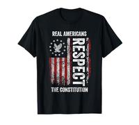 Real American Respect The Constitution US Flag Patriotic T-Shirt