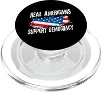 REAL AMERICANS Support Democracy American Support Democracy PopSockets PopGrip for MagSafe