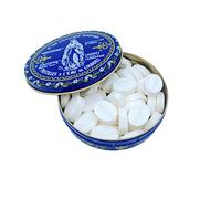Real and Unique "MALESPINE" pastilles Made with Lourdes Water, Natural Mint Fragrance, Packaged in a Round Metal Box. 100 Grams, Shipped from Lourdes.