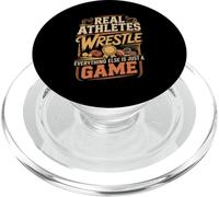 Real Athletes Wrestle Everything Else Is Just A Game PopSockets PopGrip for MagSafe