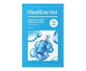 Real Barrier Aqua Soothing Ampoule Mask - 1pc | 8-Layer Hyaluronic Acid, MLE Technology, Centella Asiatica | Cooling Sheet Mask | Korean Skincare