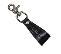 Real Black Leather Belt Loop Key Holder