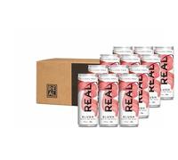 REAL Blush Alcohol-Free Sparkling Rosé - 12 x 250 ml Cans | Fermented White Peony Tea & Grape Skin | 100% Natural | Vegan & Gluten-Free | Gently Sparkling | Award-Winning | Made in the UK