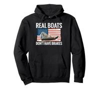 Real Boats Don't Have Brakes Airboat Funny Airboating Pullover Hoodie