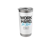 Real Broker Work Hard Be Kind Core Value Black and Blue Logo Stainless Steel Insulated Tumbler