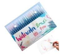 Real Brush Pens, Watercolour Paint Brush Pen Set, Coloured Ink Brush with Even Colour Flow for Artists School Beginners Journal Children Travel Painting Adults Drawing