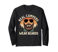 Real Campers Wear Beards Funny Camping Long Sleeve T-Shirt