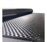 Real Carbon Fiber Cloth, Plain Weave Fabric, 12K 200gsm, Big Plaid 8x8mm, Black, 50cm x 100cm Roll