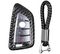 Real Carbon Fiber Key Fob Cover Case Compatible with BMW 2 3 4 5 6 6GT 7 8 Series,T-carbon Car Key Case Compatible with BMW X1 X2 X3 X4 X5 X6 X7 M3 M4 M5 M8 X3M X4M X5M X6M Z4 2014-2024(Black)